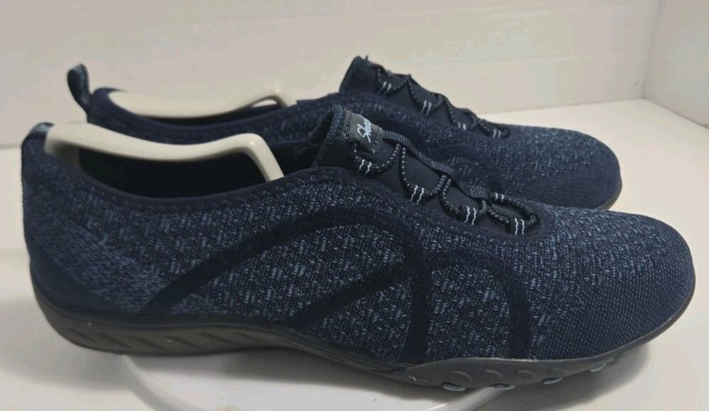 Skechers Breathe Easy Fortune Knit Women’s Navy Slip On Sneakers Size 11